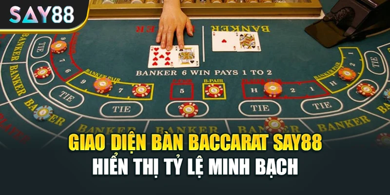 Giao diện bàn Baccarat Say88 hiển thị tỷ lệ minh bạch